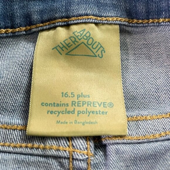 Womens Denim Overall Dress Repreve 16 Plus Adjustable Straps Pocketed u Sustaina - Picture 10 of 13